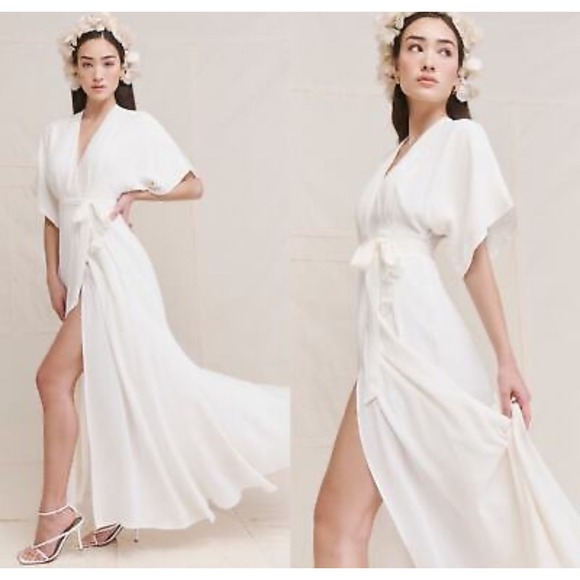 Reformation White Winslow Wrap Dress Size Small‎ Petite - Picture 1 of 13